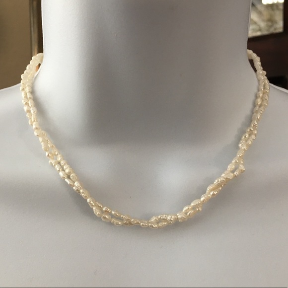 Vintage Jewelry - Antique double strand genuine seed pearl necklace